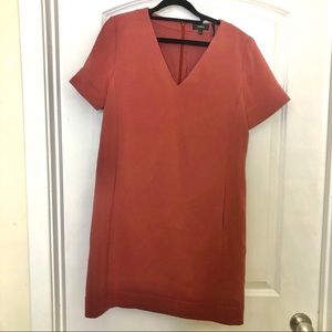 New V Neck Shift Deep Rose Admiral Theory Dress